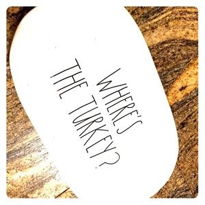 WHERE'S THE TURKEY? Oval Plate by Rae Dunn